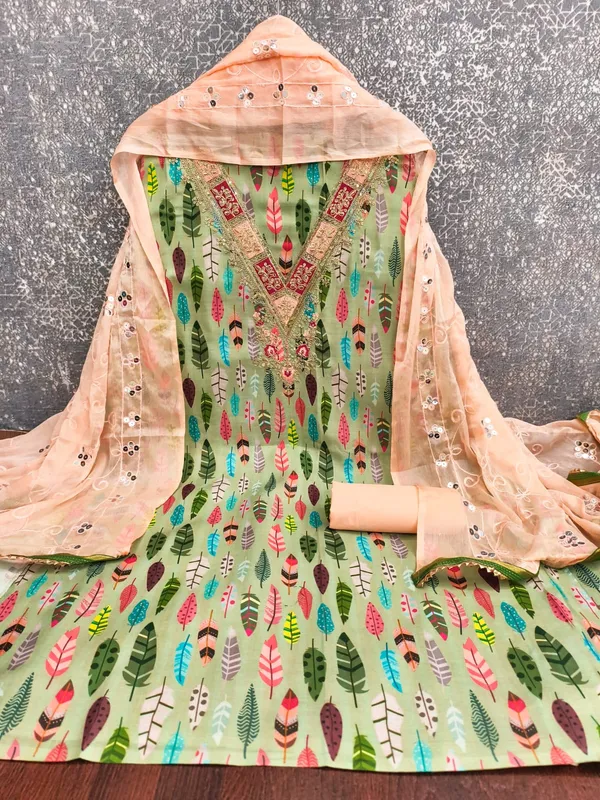 Pista_Green_Premium_Cotton_Dress_Material_For_Women_&_Girls