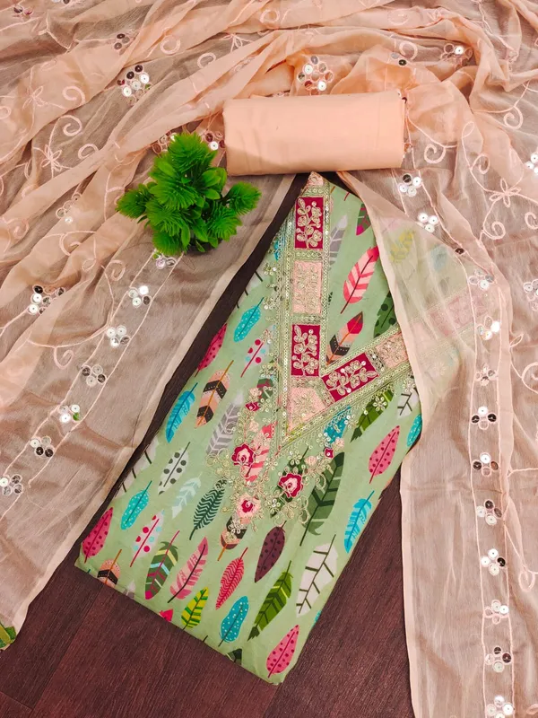 Pista_Green_Premium_Cotton_Dress_Material_For_Women_&_Girls