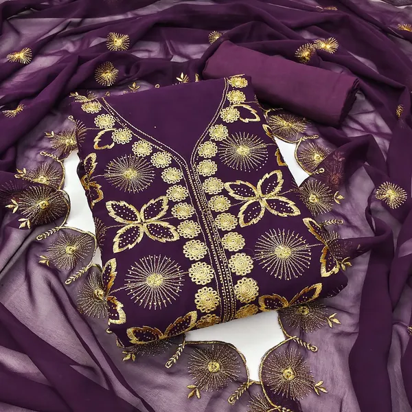 Purple_Premium_Georgette_Zari_Dress_Material_For_Women_&_Girls