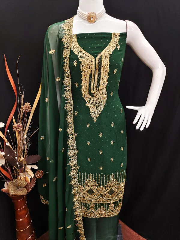 Green_Premium_Georgette_Zari_Dress_Material_For_Women_&_Girls