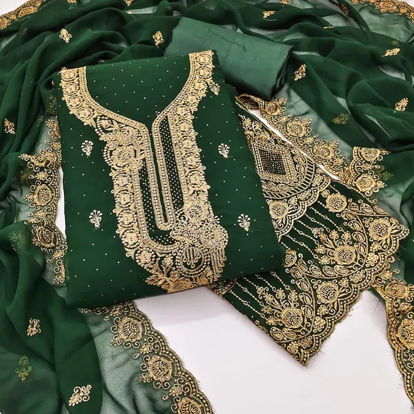Green_Premium_Georgette_Zari_Dress_Material_For_Women_&_Girls