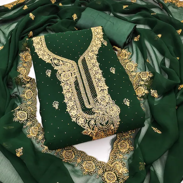 Green_Premium_Georgette_Zari_Dress_Material_For_Women_&_Girls