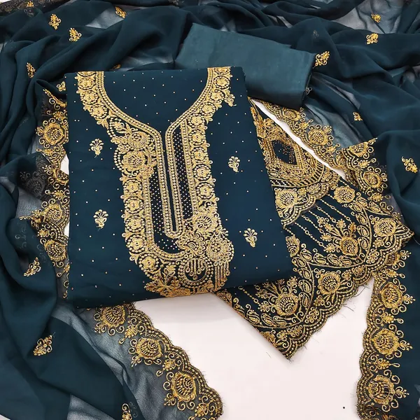 Navy_Blue_Premium_Georgette_Zari_Dress_Material_For_Women_&_Girls