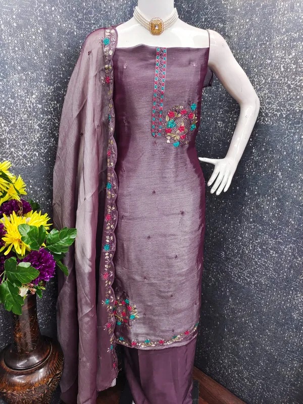 Purple_Premium_Barbarik_Silk_Dress_Material_For_Women_&_Girls