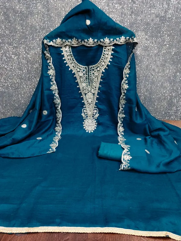Teal_Blue_Premium_Vichitra_Blooming_Dress_Material_For_Women_&_Girls
