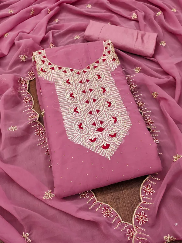 Pink_Premium_Georgette_Zari_Dress_Material_For_Women_&_Girls