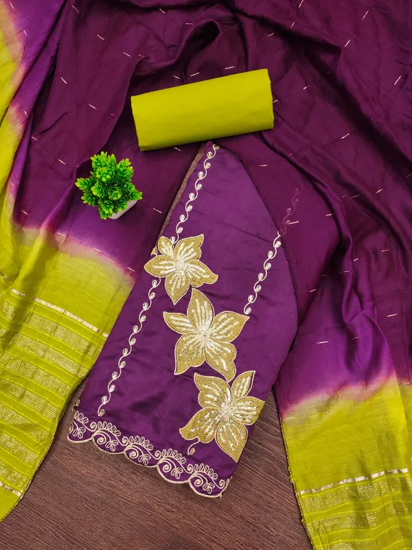 Purple_Premium_Coco_Silk_Dress_Material_For_Women_&_Girls