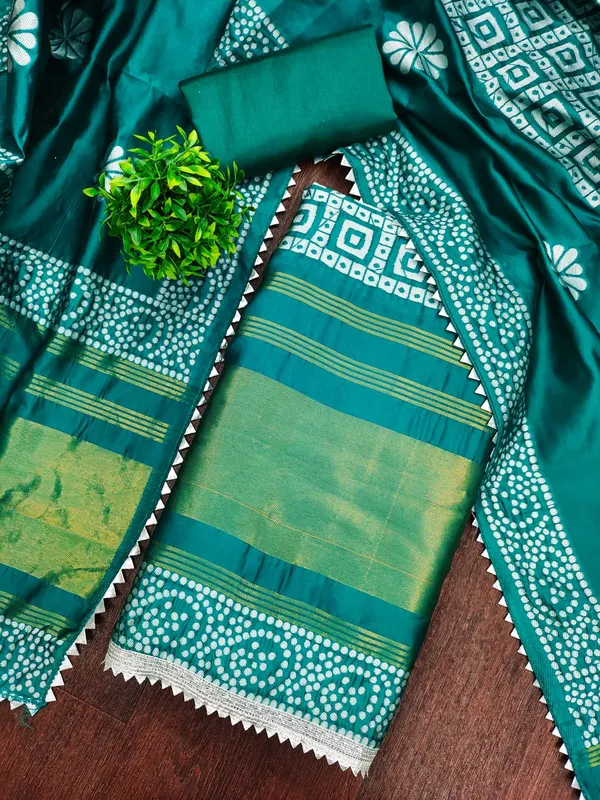 Green_Premium_Jacquard_Gaji_Silk_Dress_Material_For_Women_&_Girls