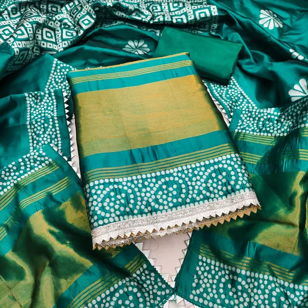 Green_Premium_Jacquard_Gaji_Silk_Dress_Material_For_Women_&_Girls