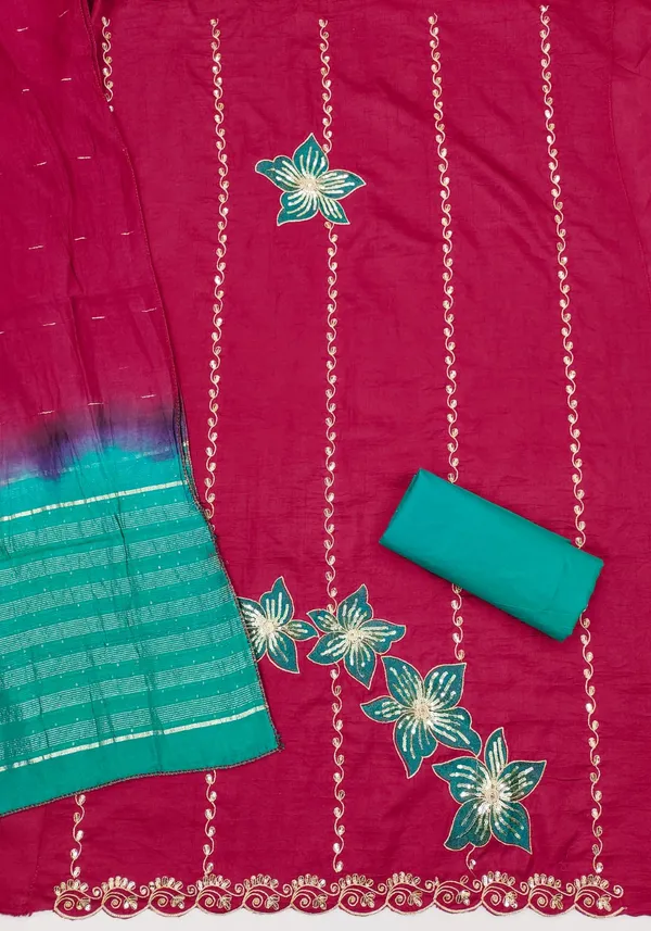 Dark_Pink_Premium_Coco_Silk_Dress_Material_For_Women_&_Girls