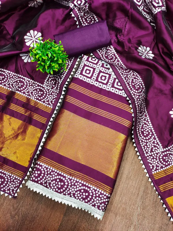 Purple_Premium_Jacquard_Gaji_Silk_Dress_Material_For_Women_&_Girls