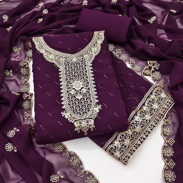 Purple_Premium_Georgette_Zari_Dress_Material_For_Women_&_Girls