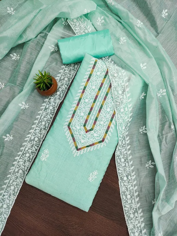 Sea_Green_Premium_Modal_With_Lakhnavi_Work_Dress_Material_For_Women_&_Girls