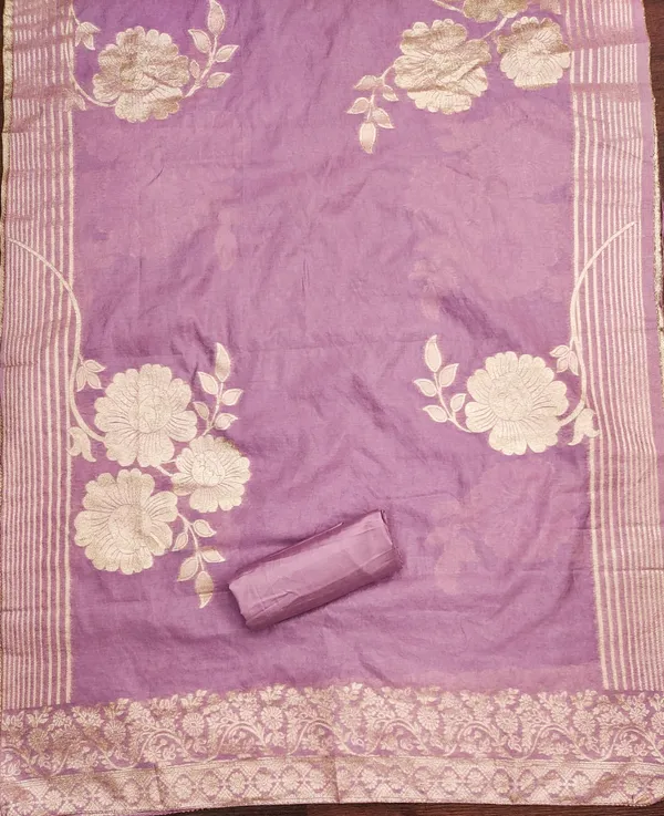Lavender_Premium_Chinnon_Silk_Dress_Material_For_Women_&_Girls