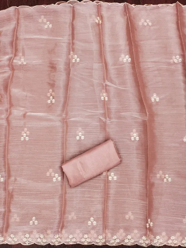 Peach_Premium_Barbarik_Silk_Dress_Material_For_Women_&_Girls