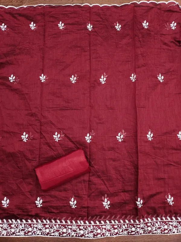 Dark_Red_Premium_Modal_With_Lakhnavi_Work_Dress_Material_For_Women_&_Girls