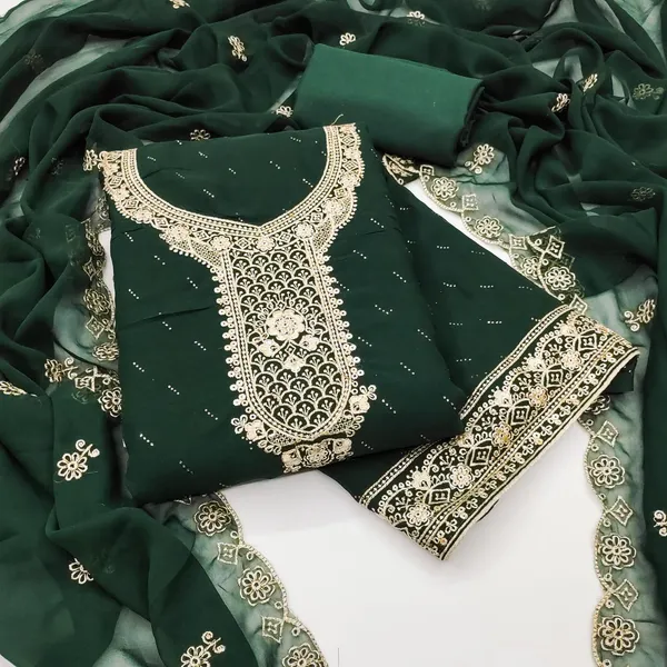 Green_Premium_Georgette_Zari_Dress_Material_For_Women_&_Girls