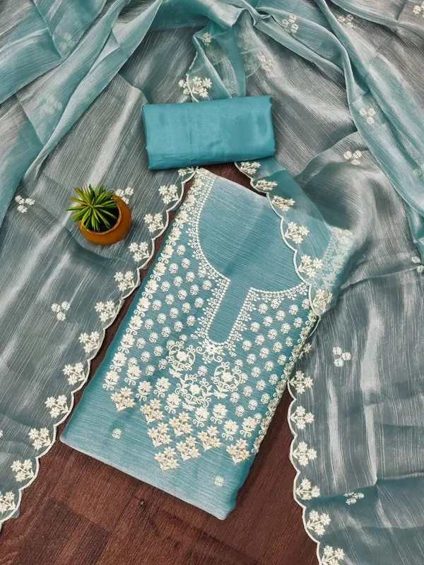 Blue_Premium_Barbarik_Silk_Dress_Material_For_Women_&_Girls
