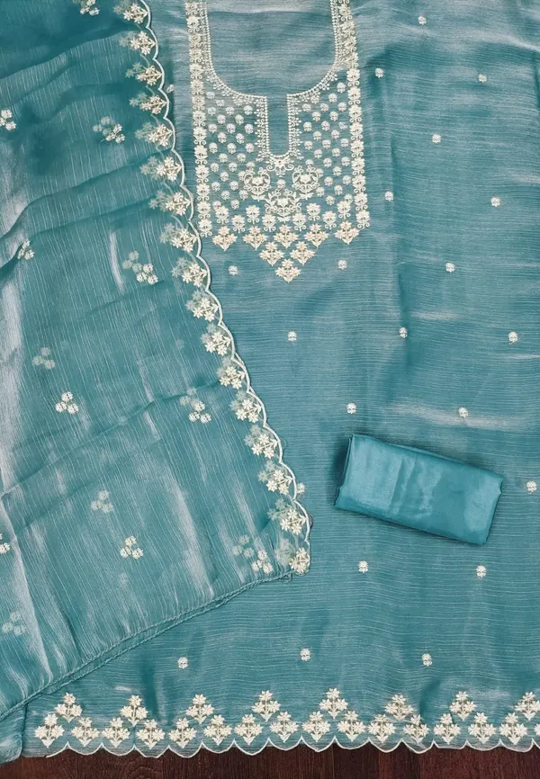 Blue_Premium_Barbarik_Silk_Dress_Material_For_Women_&_Girls