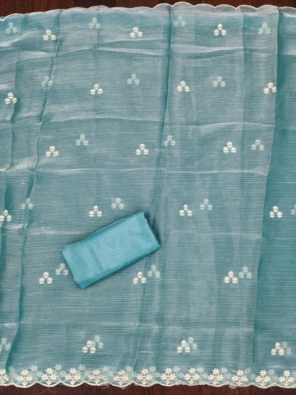 Blue_Premium_Barbarik_Silk_Dress_Material_For_Women_&_Girls