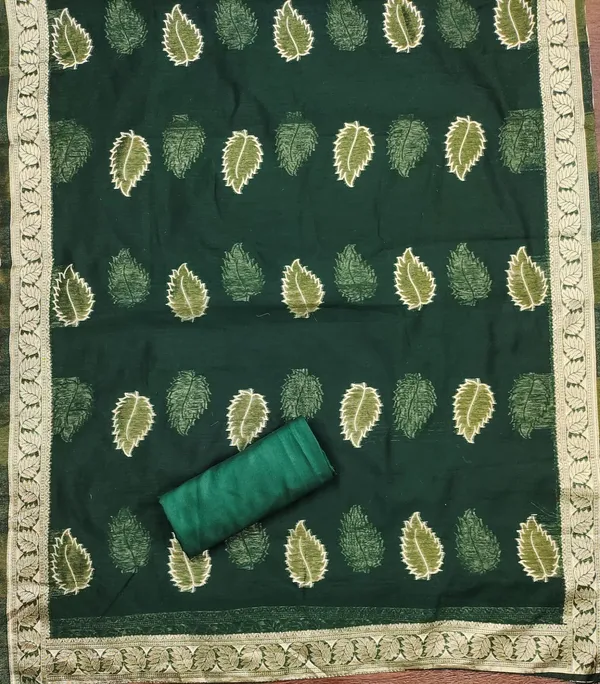 Dark_Green_Premium_Shimmer_Jacquard_Dress_Material_For_Women_&_Girls