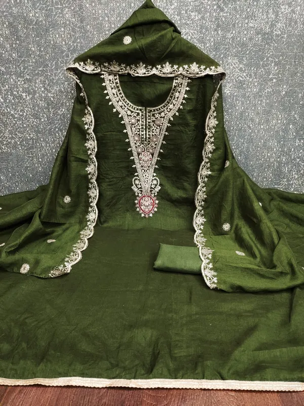 Green_Premium_Vichitra_Blooming_Dress_Material_For_Women_&_Girls