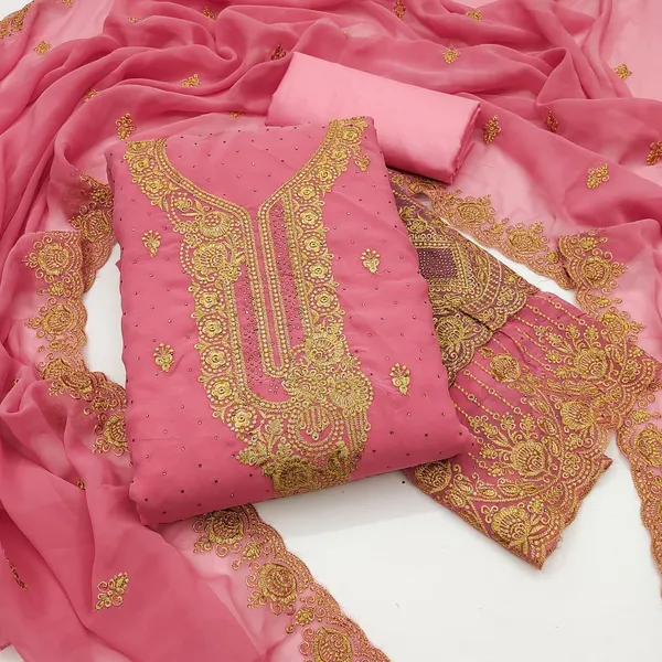 Pink_Premium_Georgette_Zari_Dress_Material_For_Women_&_Girls