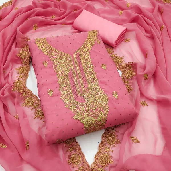 Pink_Premium_Georgette_Zari_Dress_Material_For_Women_&_Girls