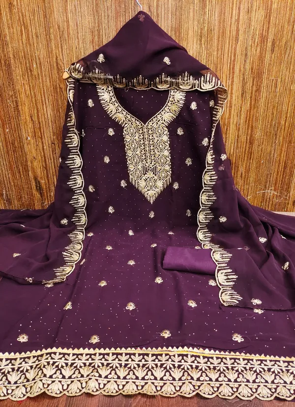 Plum_Premium_Georgette_Zari_Dress_Material_For_Women_&_Girls