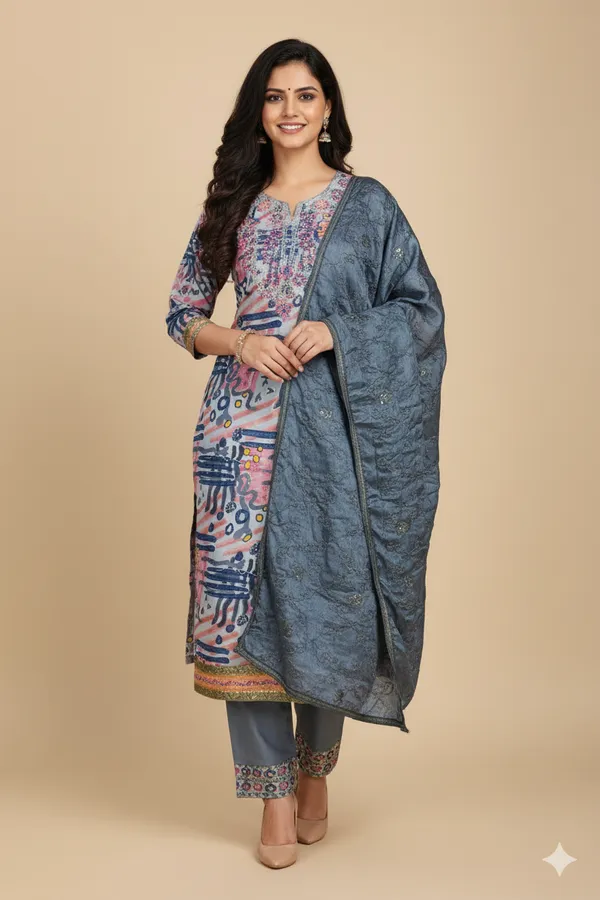 Dull_Blue_Premium_Permium_Cotton_Dress_Material_For_Women_&_Girls