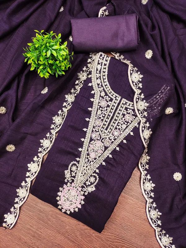 Violet_Premium_Vichitra_Blooming_Dress_Material_For_Women_&_Girls