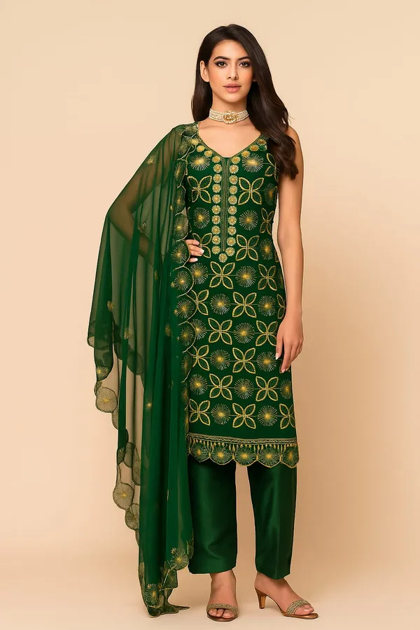 Green_Premium_Georgette_Zari_Dress_Material_For_Women_&_Girls