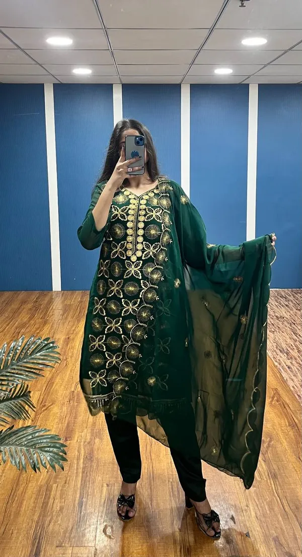 Green_Premium_Georgette_Zari_Dress_Material_For_Women_&_Girls