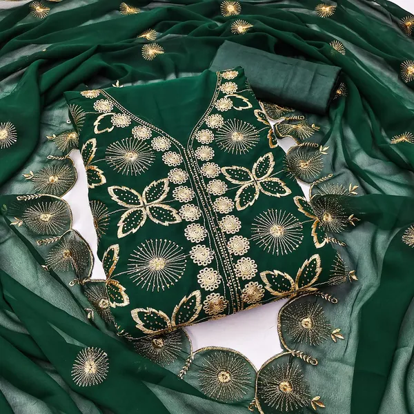 Green_Premium_Georgette_Zari_Dress_Material_For_Women_&_Girls