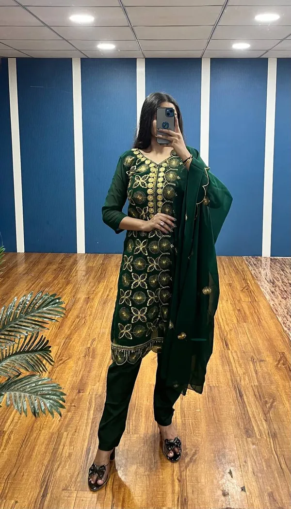 Green_Premium_Georgette_Zari_Dress_Material_For_Women_&_Girls