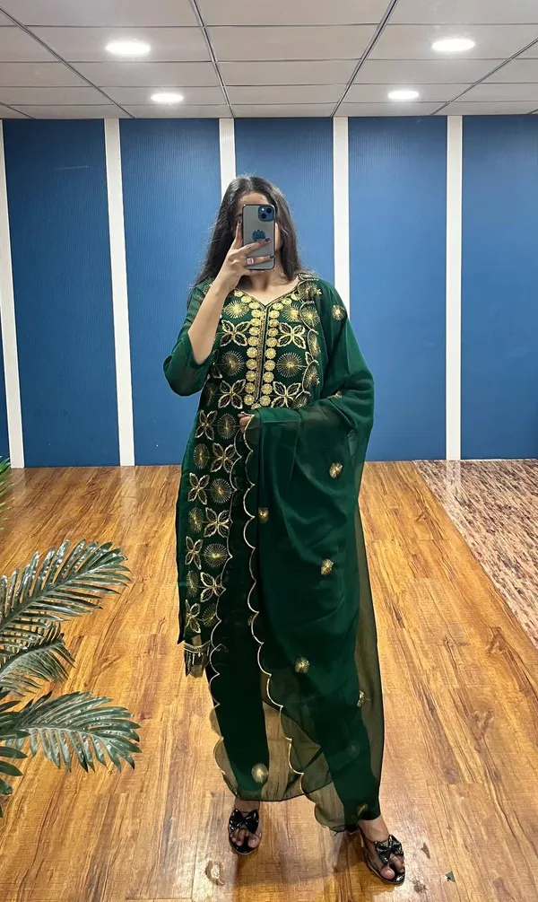 Green_Premium_Georgette_Zari_Dress_Material_For_Women_&_Girls