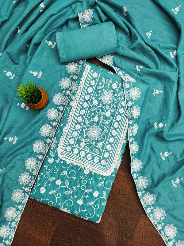 Sky_Blue_Premium_Parampara_Silk_Dress_Material_For_Women_&_Girls