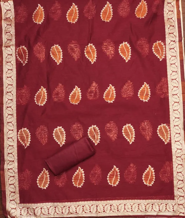 Red_Premium_Shimmer_Jacquard_Dress_Material_For_Women_&_Girls