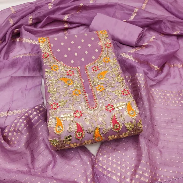 Lavender_Premium_Shimmer_Jacquard_Dress_Material_For_Women_&_Girls