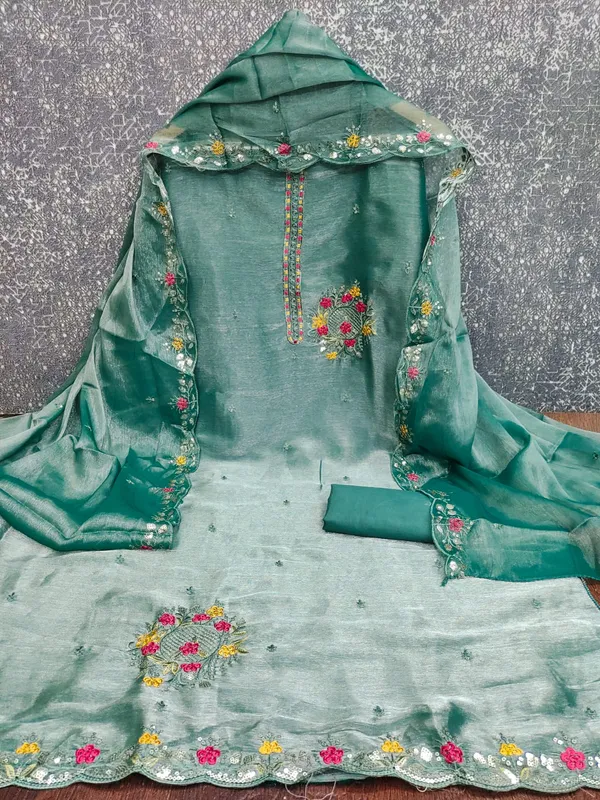 Green_Premium_Barbarik_Silk_Dress_Material_For_Women_&_Girls
