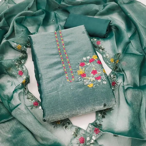 Green_Premium_Barbarik_Silk_Dress_Material_For_Women_&_Girls
