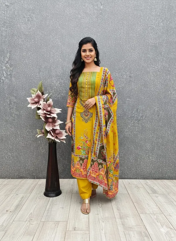 Yellow_Premium_Chinnon_Dress_Material_For_Women_&_Girls