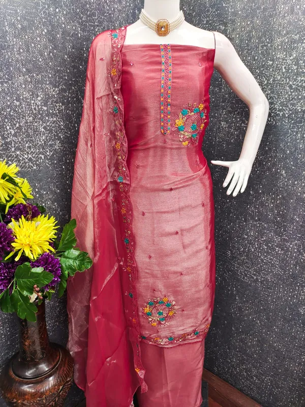 Pink_Premium_Barbarik_Silk_Dress_Material_For_Women_&_Girls