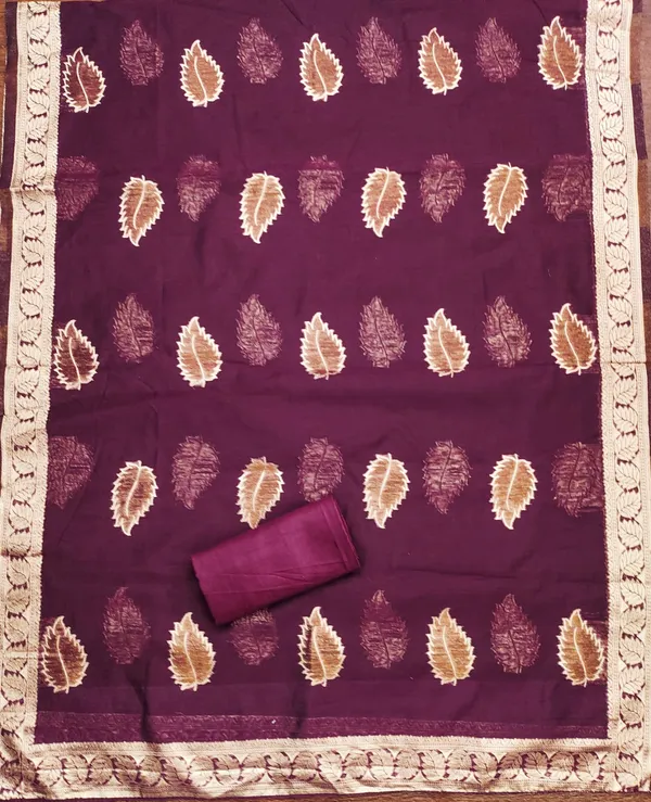 Magenta_Premium_Shimmer_Jacquard_Dress_Material_For_Women_&_Girls