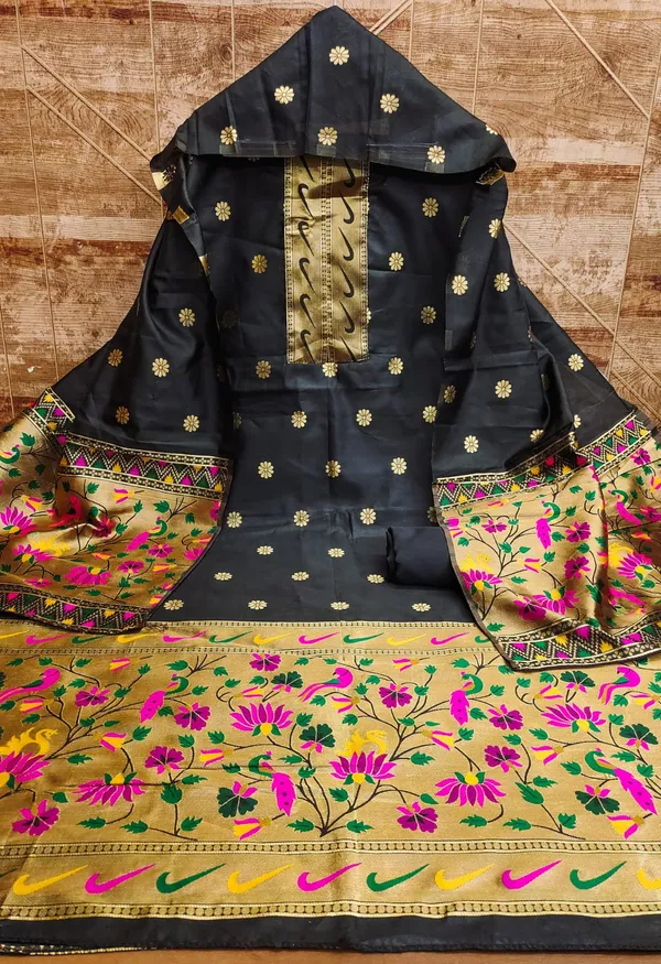 Black_Premium_Pure_Tapela_Silk_Dress_Material_For_Women_&_Girls