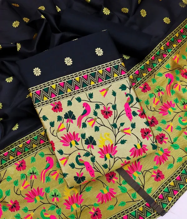 Black_Premium_Pure_Tapela_Silk_Dress_Material_For_Women_&_Girls