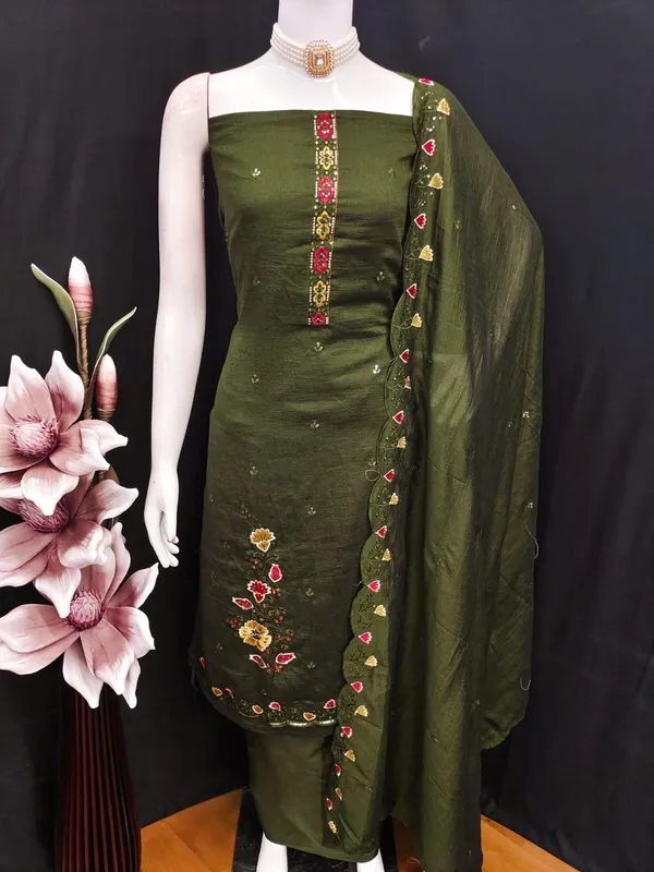 Green_Premium_Vichitra_Blooming_Dress_Material_For_Women_&_Girls