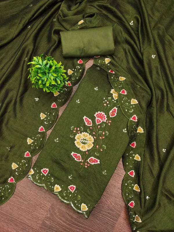 Green_Premium_Vichitra_Blooming_Dress_Material_For_Women_&_Girls