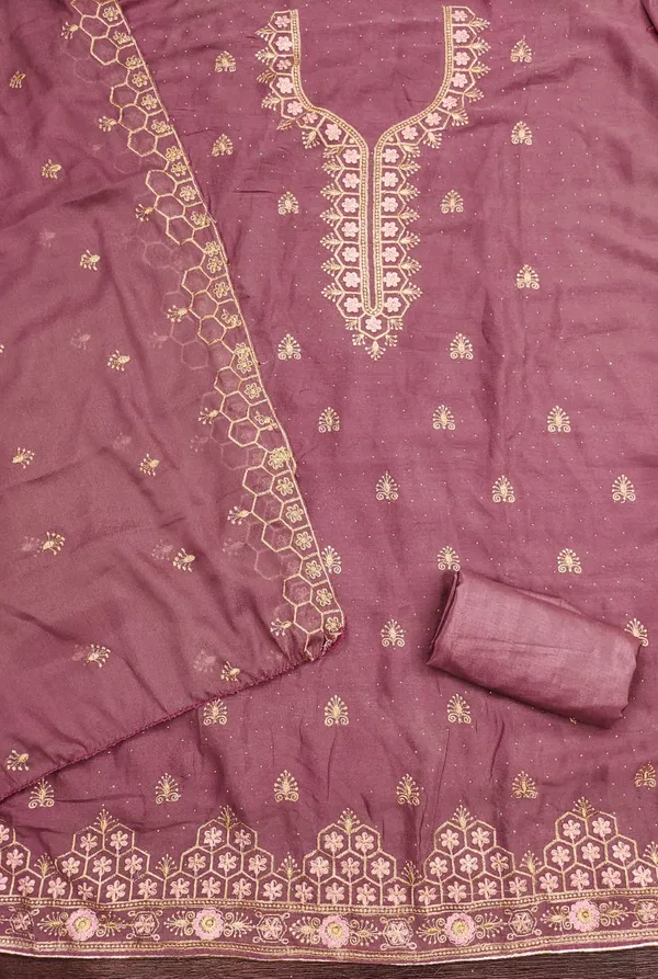 Pink_Premium_Star_Georgette_Dress_Material_For_Women_&_Girls