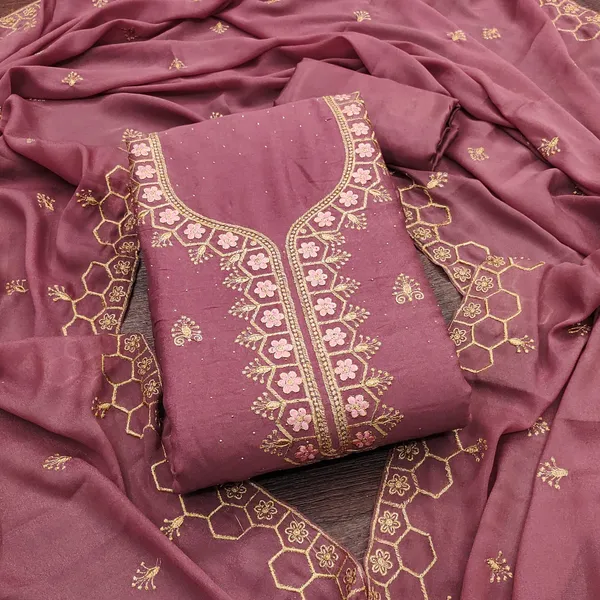 Pink_Premium_Star_Georgette_Dress_Material_For_Women_&_Girls